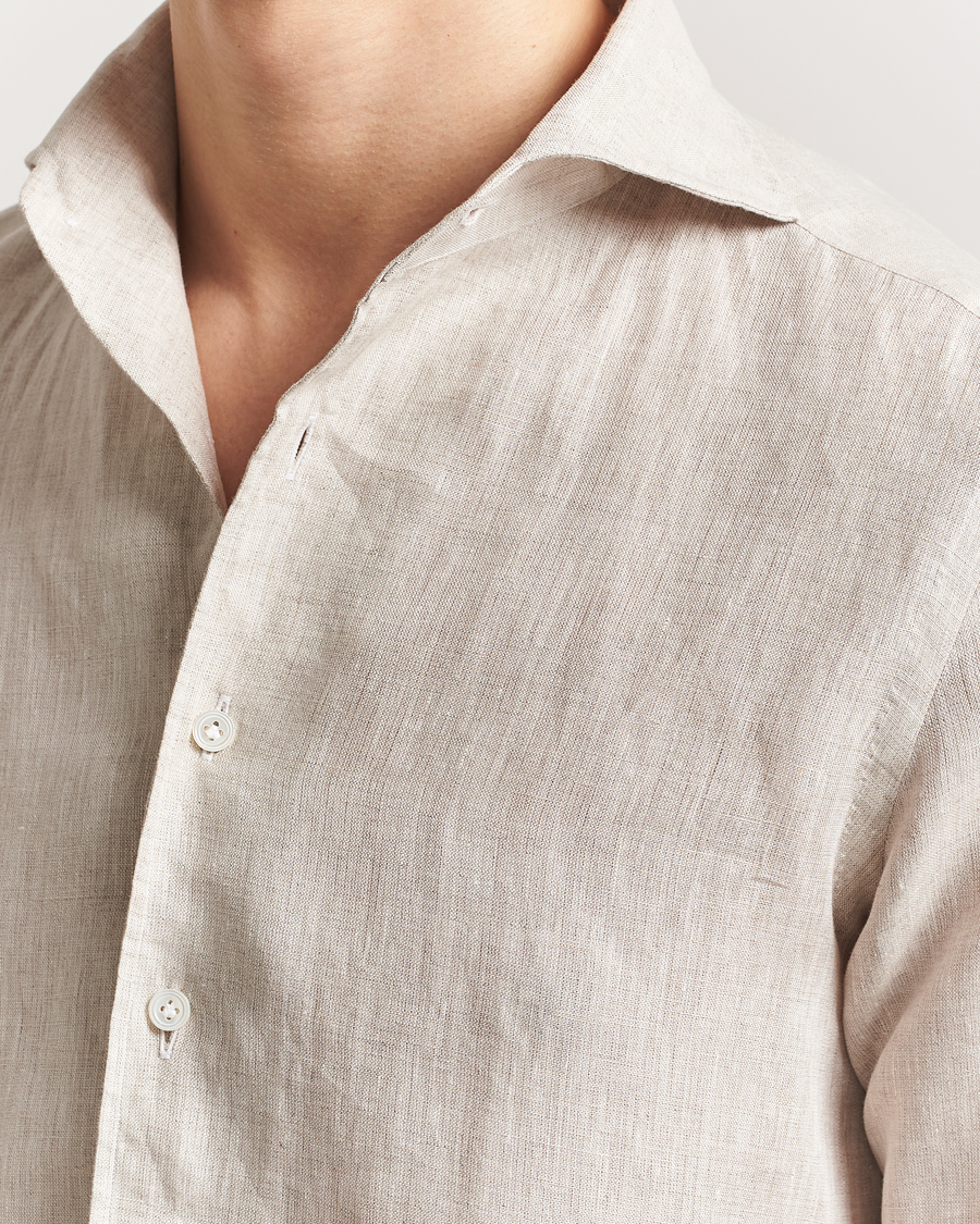 Homme | Chemises | 100Hands | Cut Away Linen Shirt Oatmeal