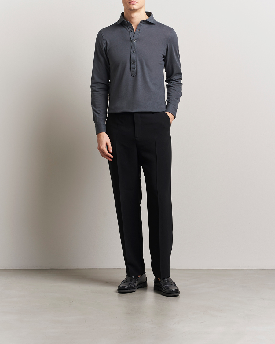 Homme | Chemises | Gran Sasso | Popover Shirt Charcoal