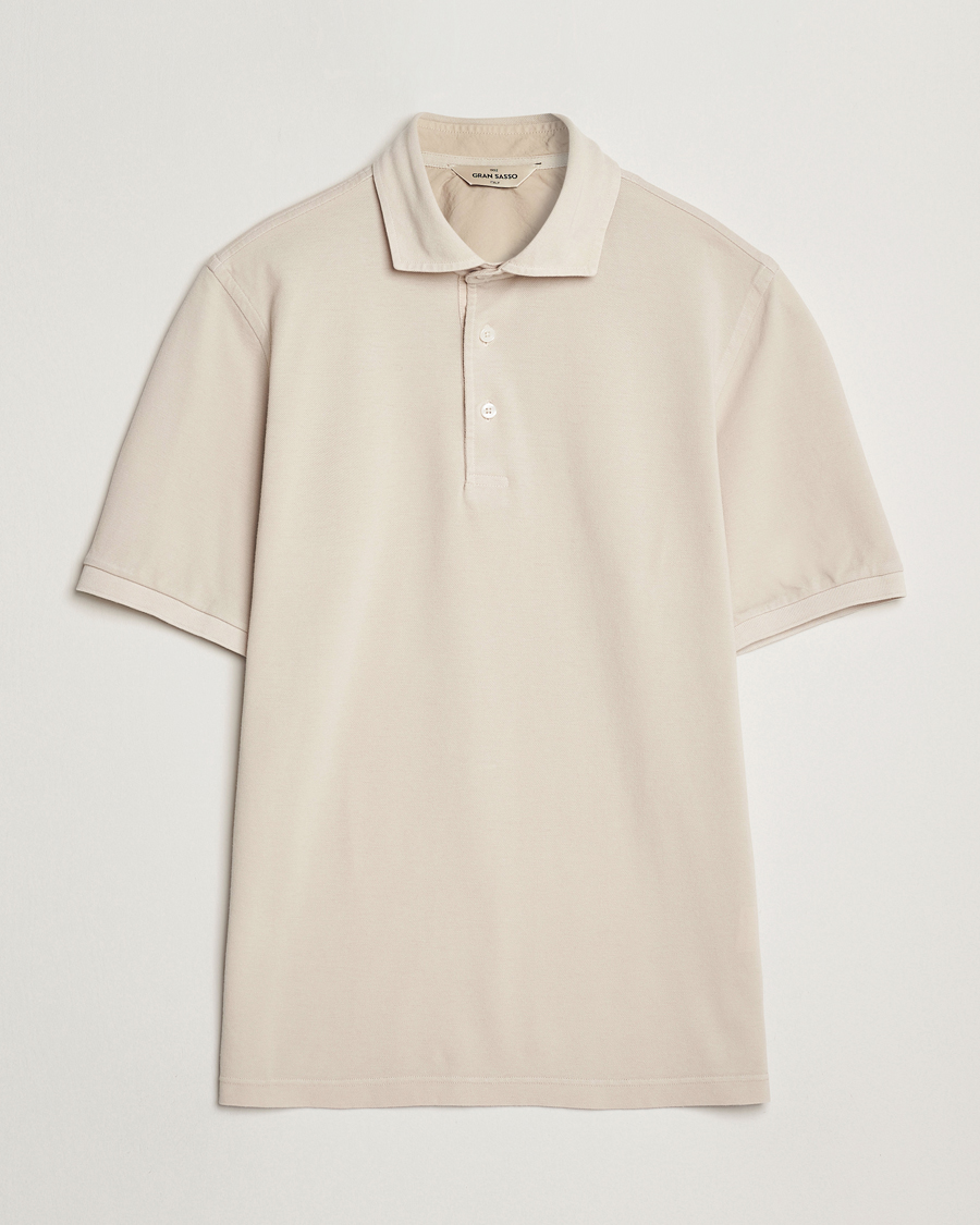 Homme | Polos | Gran Sasso | Washed Polo Beige Melange