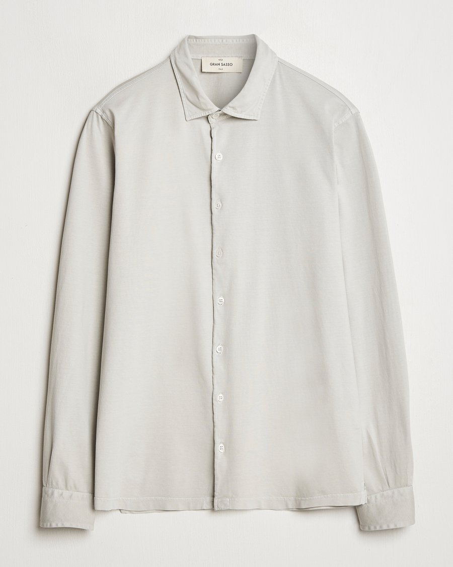 Homme | Chemises | Gran Sasso | Washed Cotton Jersey Shirt Beige