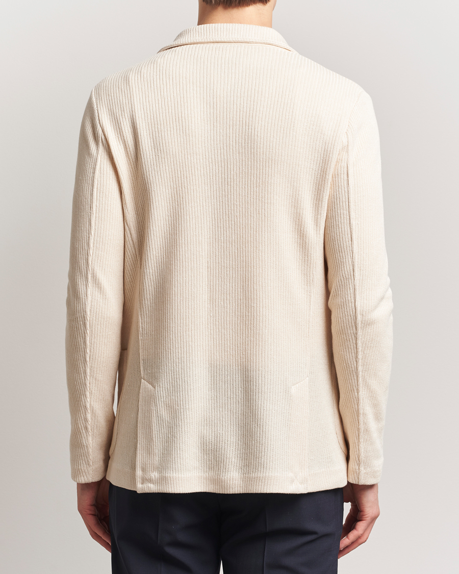 Homme | Blazers | Gran Sasso | Linen/Cotton Knitted Blazer Cream