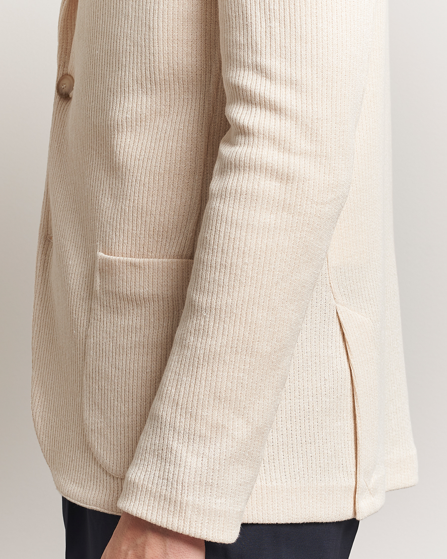 Homme | Blazers | Gran Sasso | Linen/Cotton Knitted Blazer Cream
