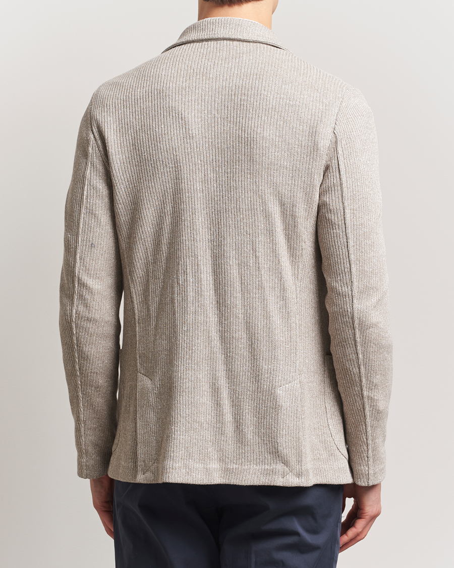 Homme | Blazers | Gran Sasso | Linen/Cotton Knitted Blazer Beige Melange