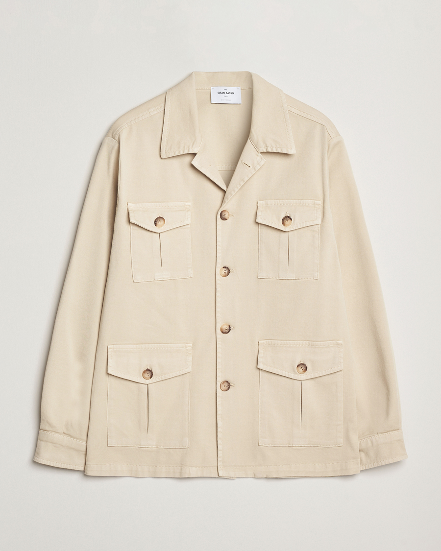 Homme | Manteaux Et Vestes | Gran Sasso | Cotton Twill Safari Jacket Beige