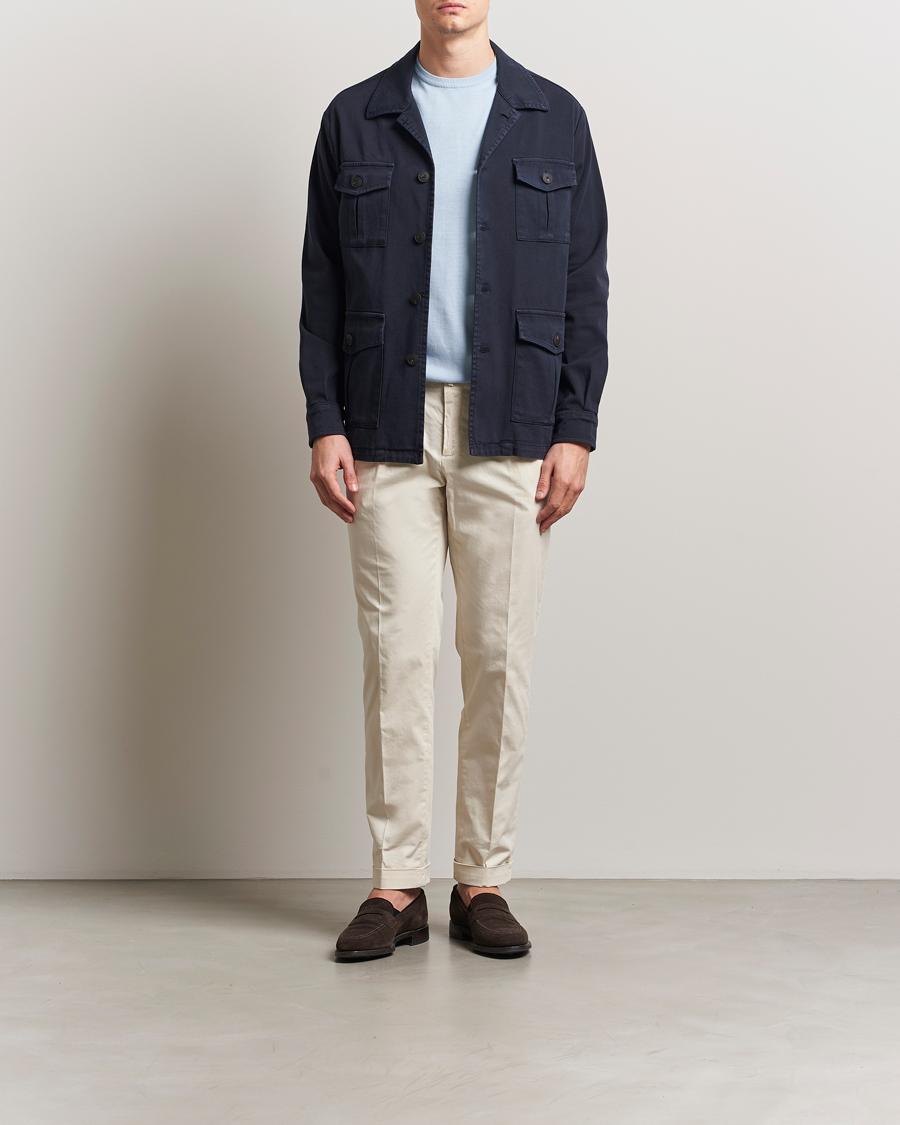 Homme | Manteaux Et Vestes | Gran Sasso | Cotton Twill Safari Jacket Navy