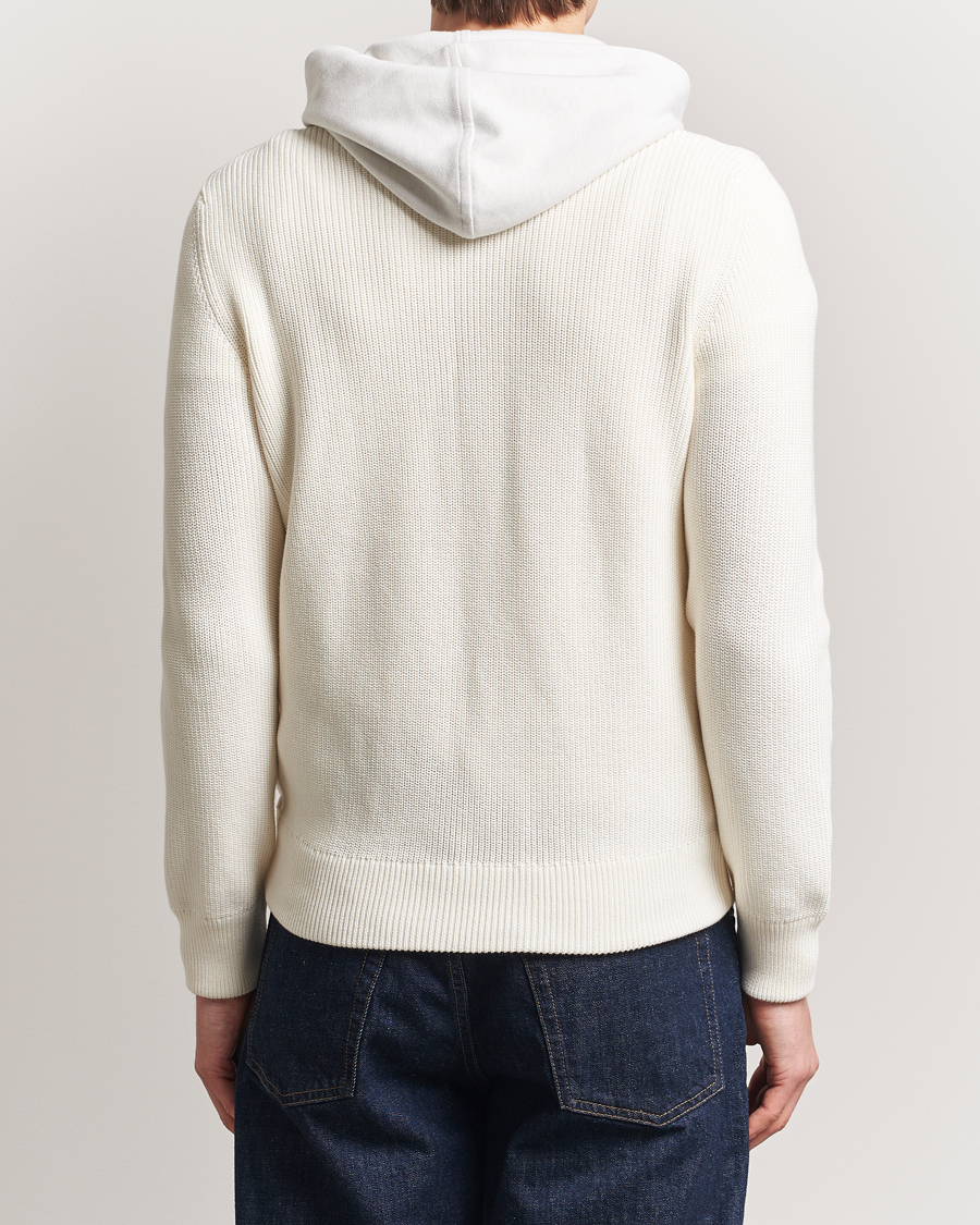 Homme | Pulls Et Tricots | Gran Sasso | Cotton Knitted Full Zip Hoodie Cream