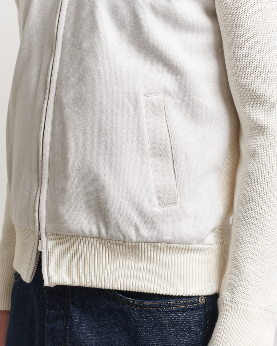 Homme | Pulls Et Tricots | Gran Sasso | Cotton Knitted Full Zip Hoodie Cream