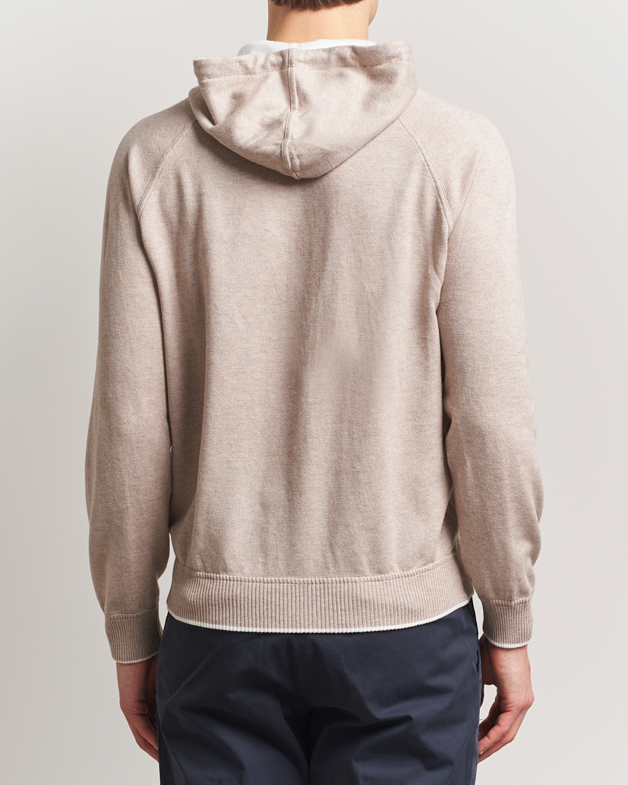 Homme | Pulls Et Tricots | Gran Sasso | Cotton/Cashmere Knitted Hooded Full Zip Beige