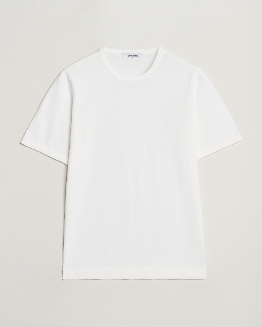 Homme | T-shirts | Gran Sasso | Cotton Knitted Crew Neck T-Shirt White