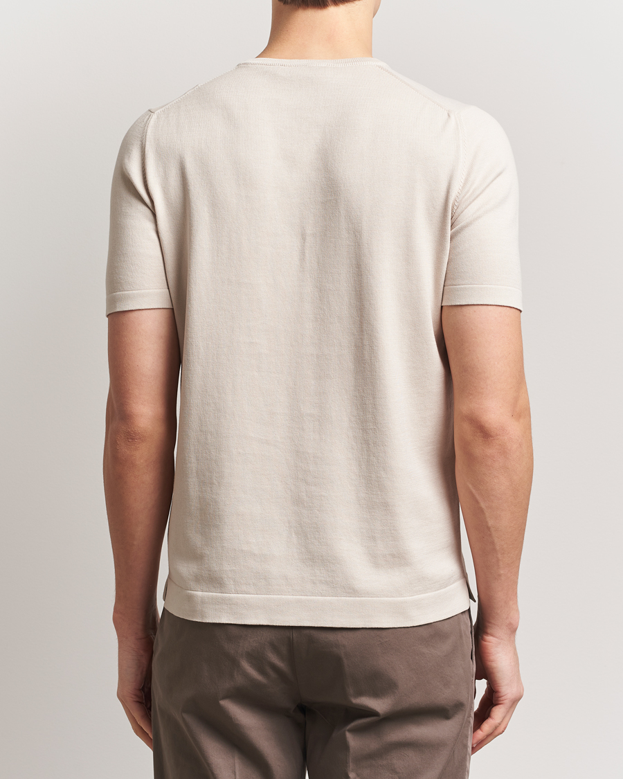 Homme | T-shirts | Gran Sasso | Cotton Knitted Crew Neck T-Shirt Beige