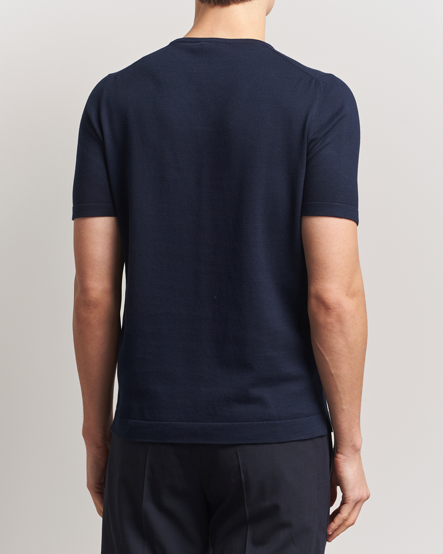 Homme | T-shirts | Gran Sasso | Cotton Knitted Crew Neck T-Shirt Navy