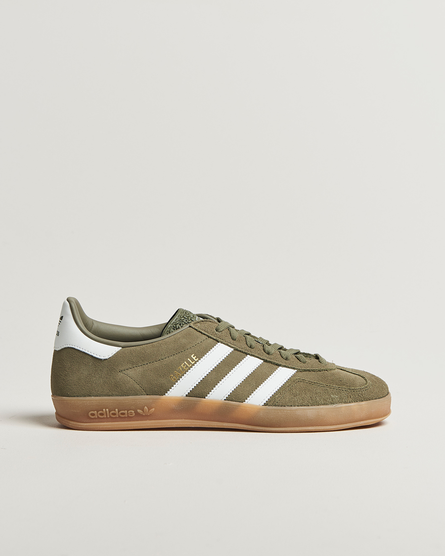 Homme | adidas Originals Gazelle Indoor Sneaker Olive/White | adidas Originals | Gazelle Indoor Sneaker Olive/White