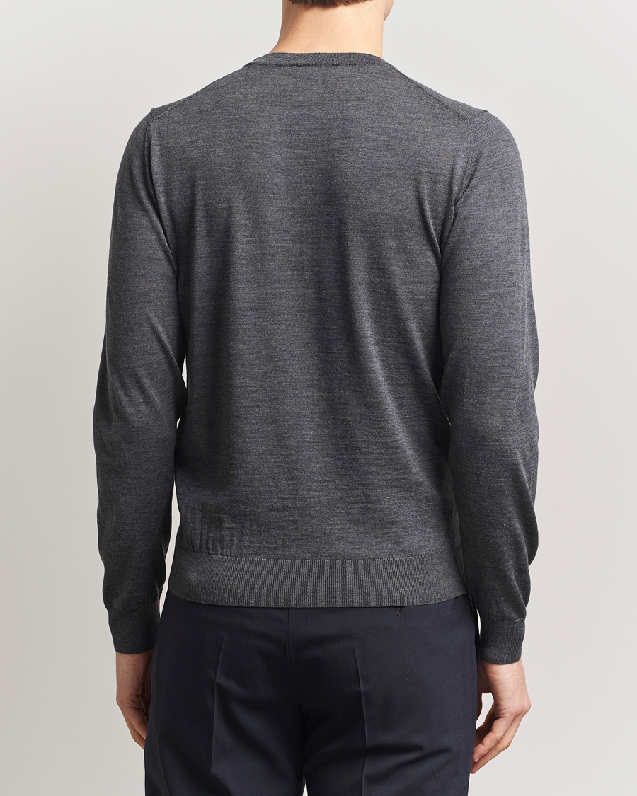 Homme | Pulls Et Tricots | Piacenza Cashmere | Merino Wool Crew Neck Sweater Charcoal
