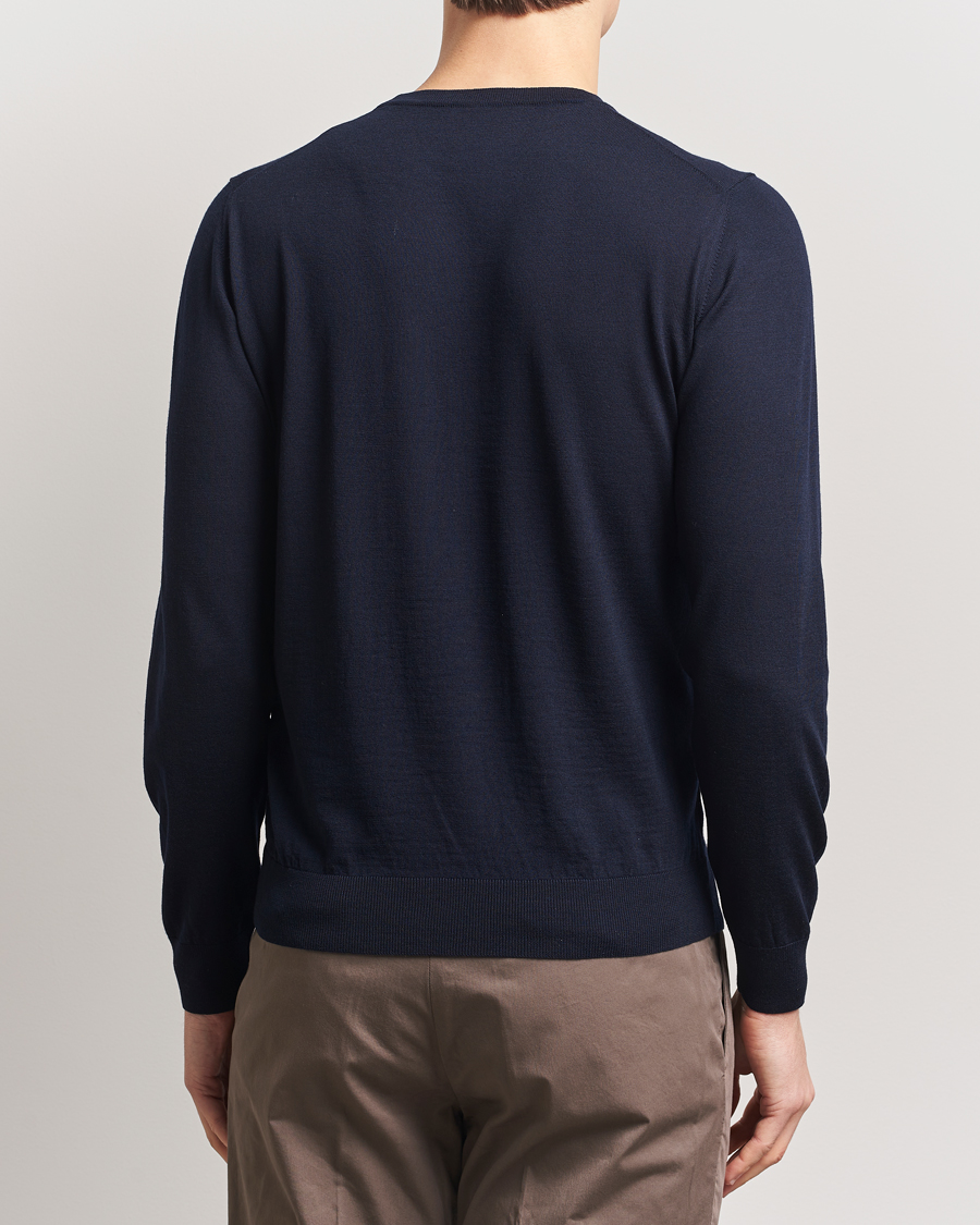 Homme | Pulls Et Tricots | Piacenza Cashmere | Merino Wool Crew Neck Sweater Navy