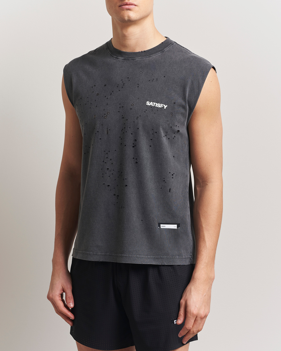 Homme | T-shirts | Satisfy | MothTech Muscle Tee Aged Black