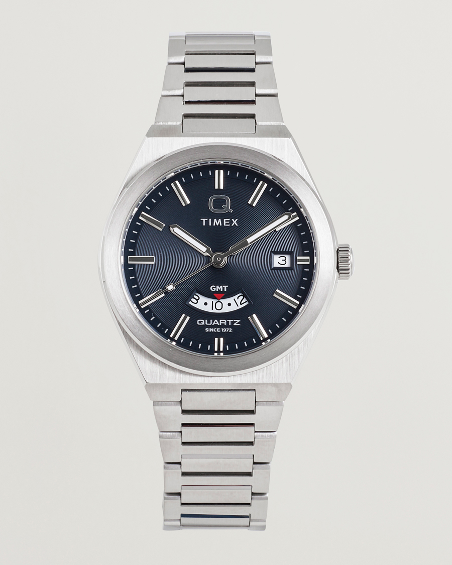 Homme | Timex Q Timex Continental GMT Stainless Steel 39mm Black Dial | Timex | Q Continental GMT Stainless Steel 39mm Black Dial