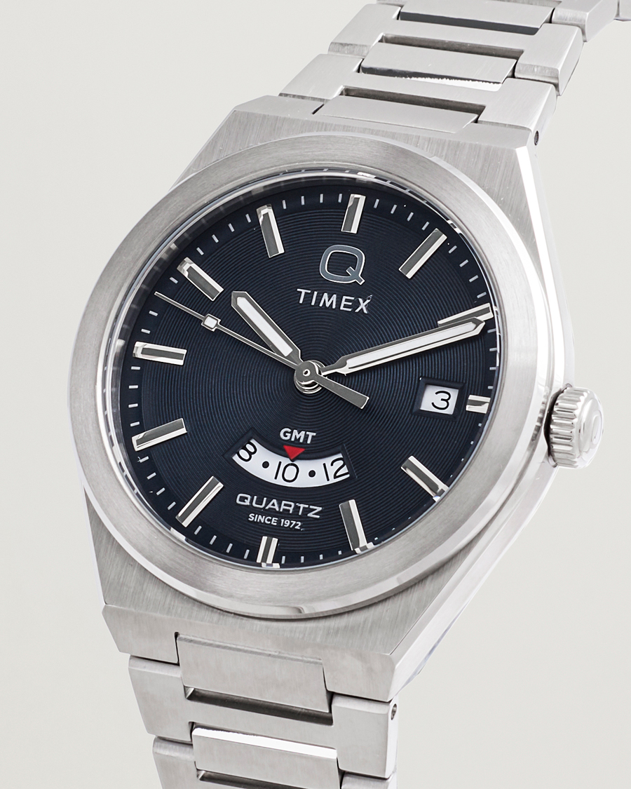Homme | Timex Q Timex Continental GMT Stainless Steel 39mm Black Dial | Timex | Q Continental GMT Stainless Steel 39mm Black Dial