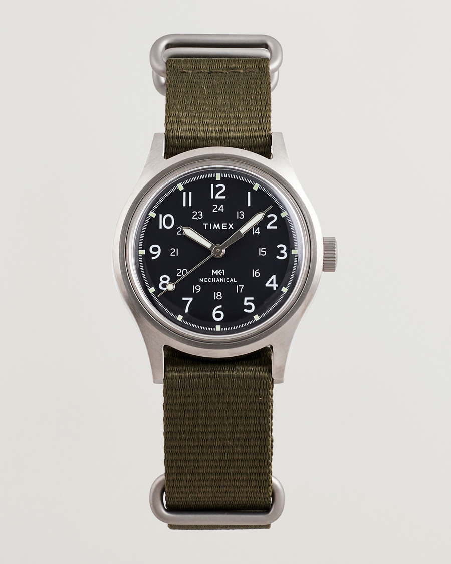 Homme | Timex MK1 Hand Wind 36mm Green Black Dial | Timex | MK1 Hand Wind 36mm Green Black Dial
