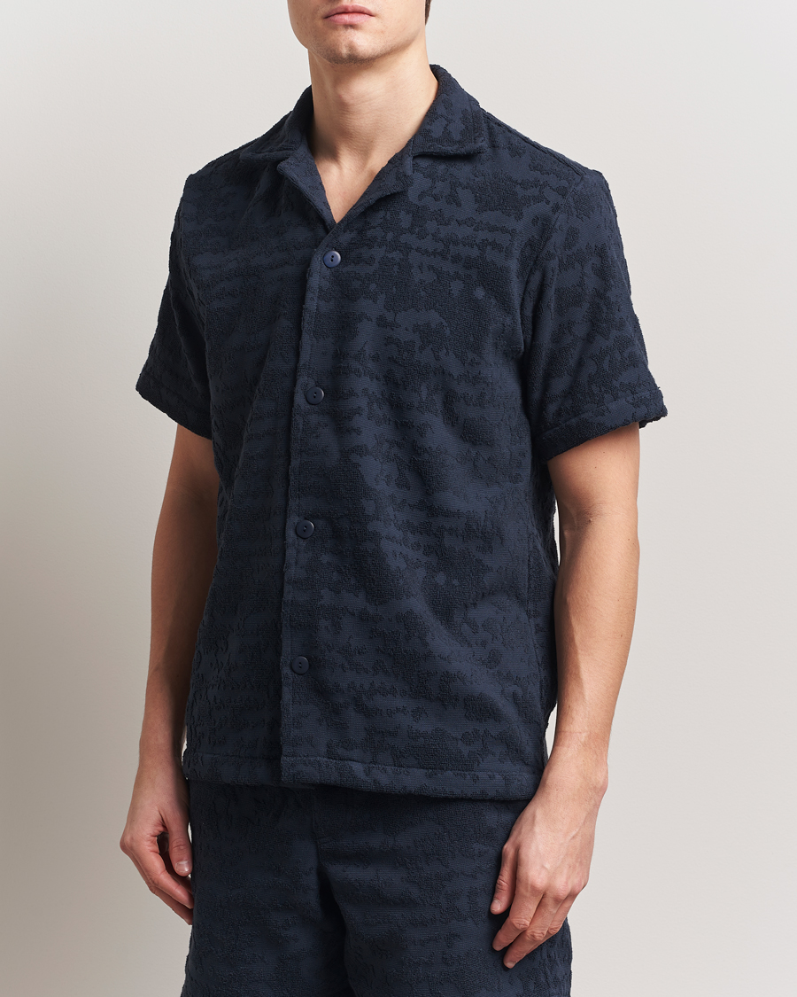 Homme | Chemises | OAS | Short Sleeve Cuba Terry Shirt Night Lagoon