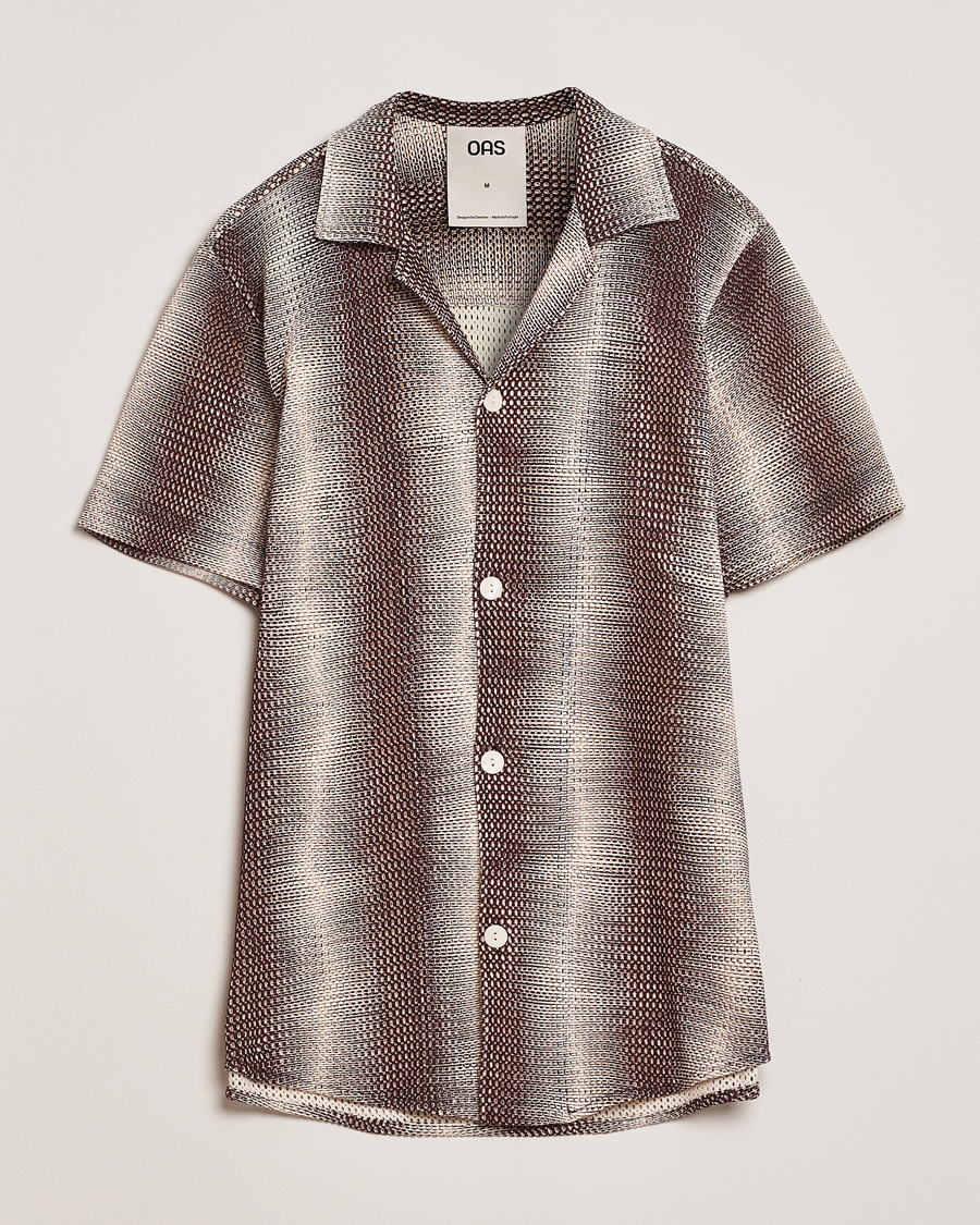 Homme | Chemises | OAS | Short Sleeve Cuba Net Shirt Merlot Echo