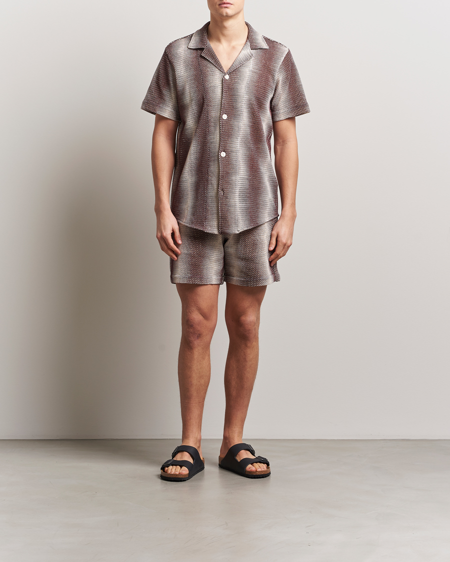Homme | Chemises | OAS | Short Sleeve Cuba Net Shirt Merlot Echo
