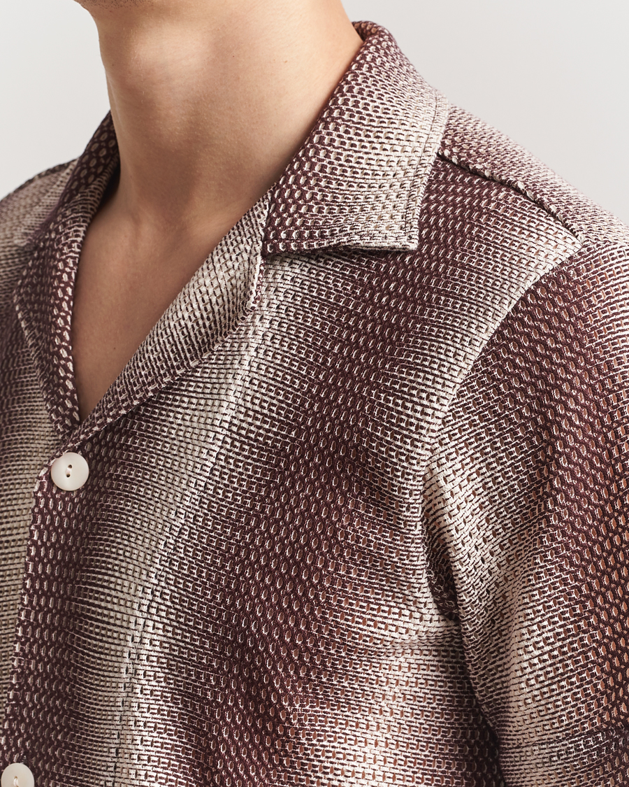 Homme | Chemises | OAS | Short Sleeve Cuba Net Shirt Merlot Echo