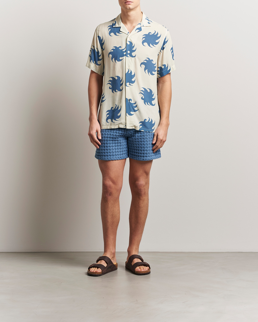 Homme | Chemises | OAS | Viscose Resort Short Sleeve Shirt Sky Ember