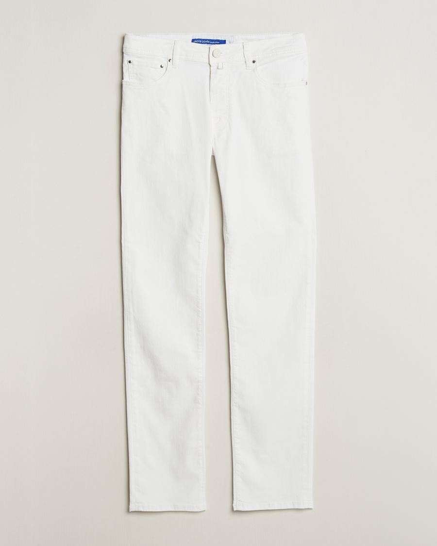 Homme | Pantalons | Jacob Cohën | Bard Slim Fit 5-Pocket Pants White