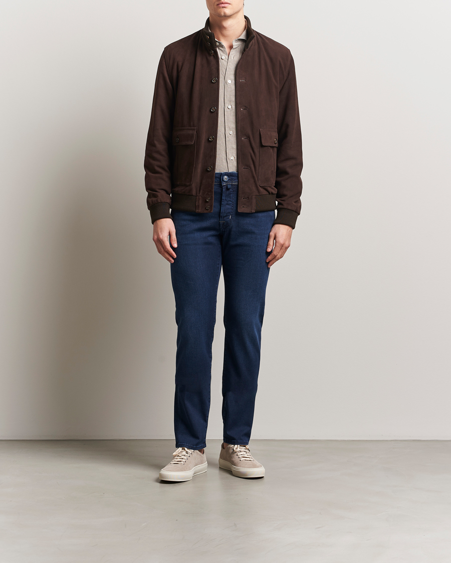 Homme | Jeans | Jacob Cohën | Bard Slim Fit Stretch Rinse Jeans Dark Blue