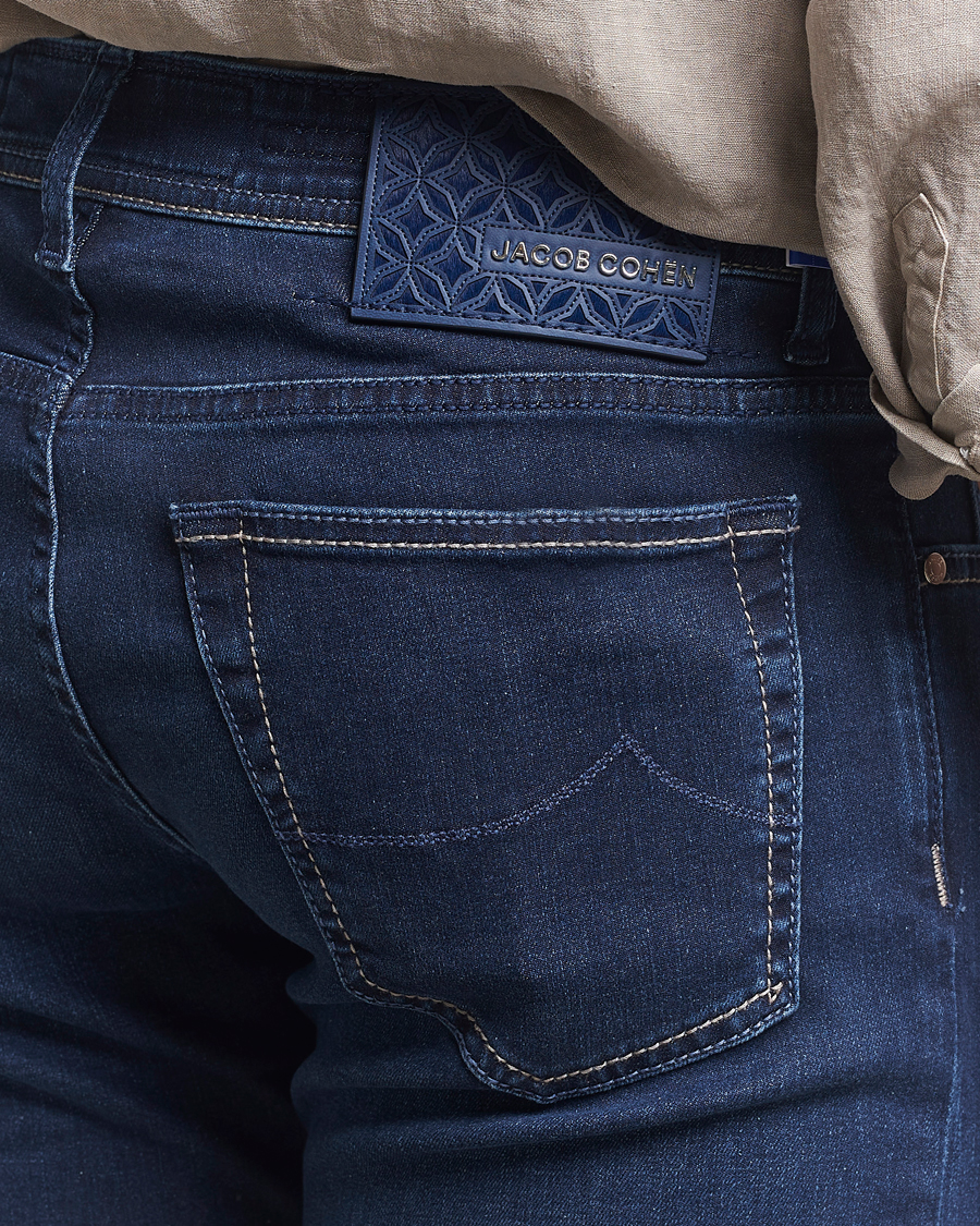 Homme | Jeans | Jacob Cohën | Bard Slim Fit Stretch Rinse Jeans Dark Blue