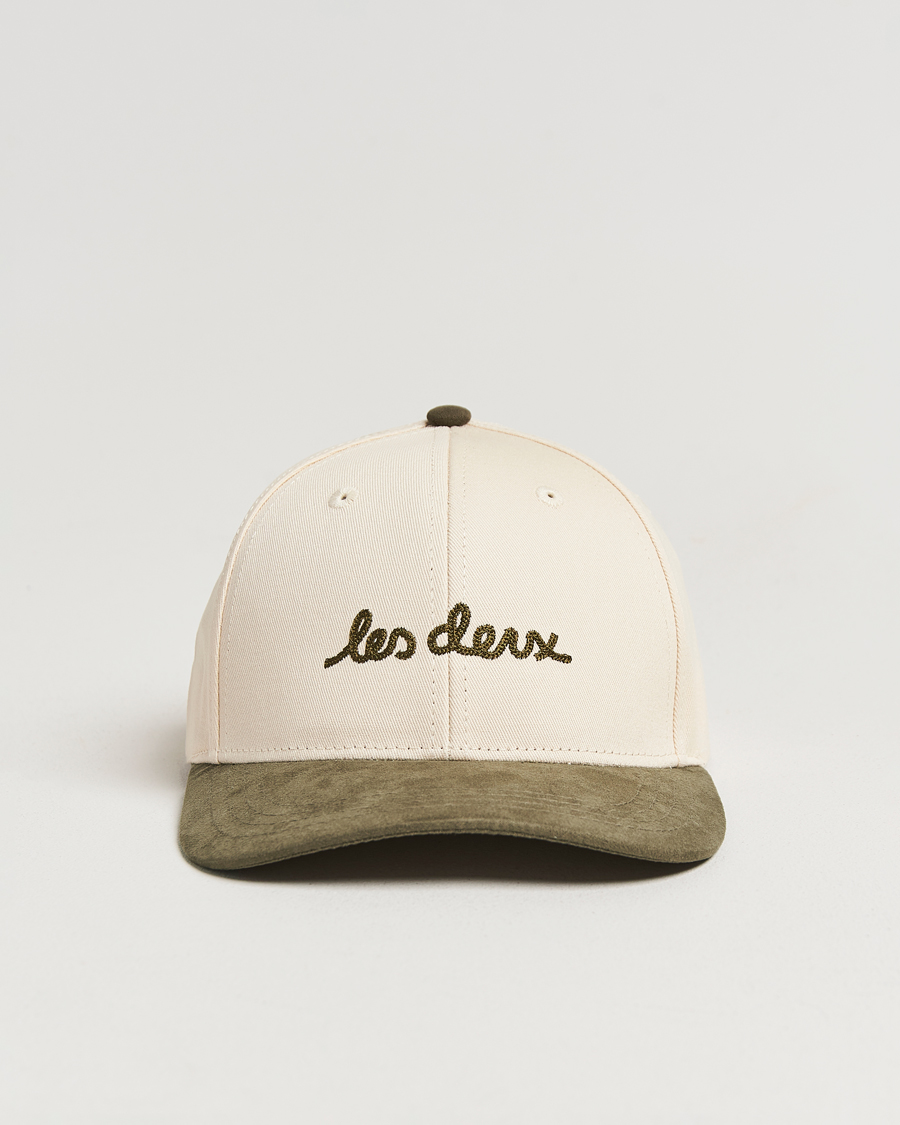 Homme | Les Deux Brad Contrast Suede Baseball Cap Ivory | LES DEUX | Brad Contrast Suede Baseball Cap Ivory
