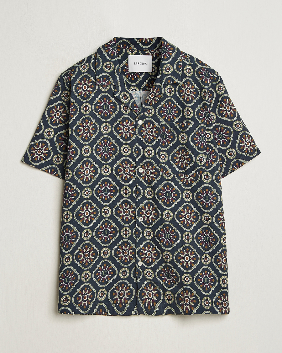 Homme | Chemises | LES DEUX | Lucas AOP Tapestry Shirt Dark Navy