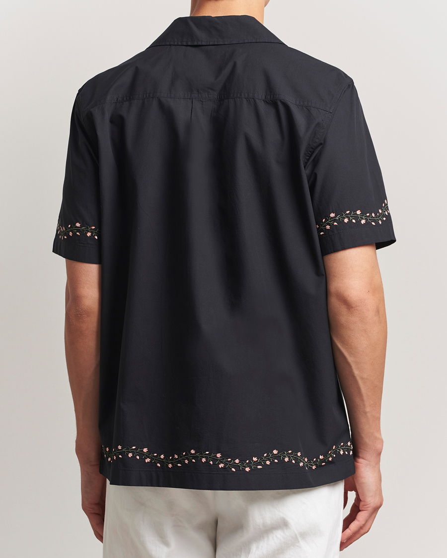 Homme | Chemises | LES DEUX | Lesley Embroidery Short Sleeve Shirt Black