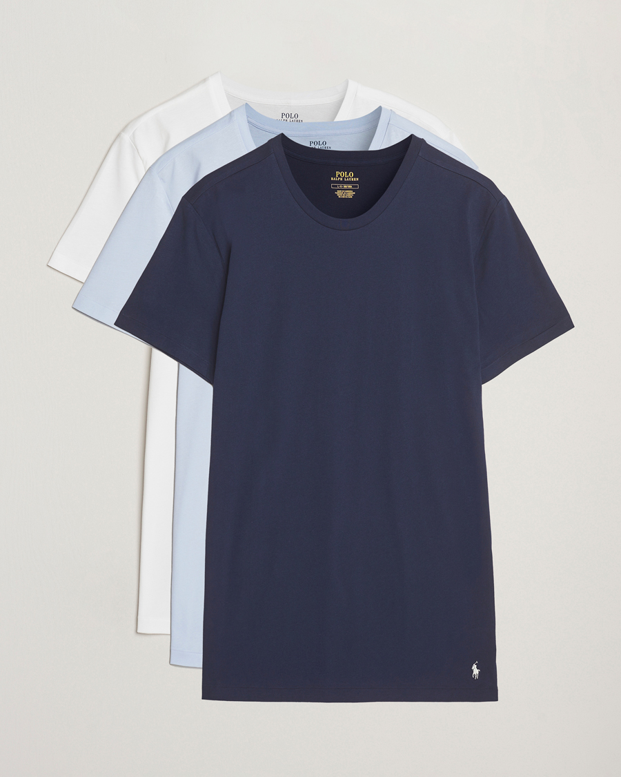 Homme | T-shirts | Polo Ralph Lauren | 3-Pack Crew Neck T-shirt Navy/White/Blue