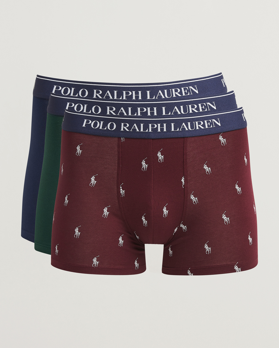 Homme | Sous-Vêtements Et Chaussettes | Polo Ralph Lauren | 3-Pack Trunk Navy/Green/Harvard Wine