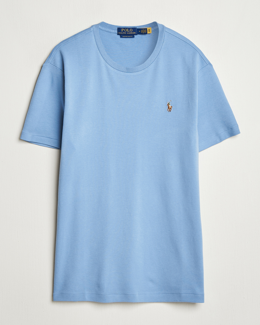 Homme | T-shirts | Polo Ralph Lauren | Luxury Pima Cotton Crew Neck T-Shirt Channel Blue