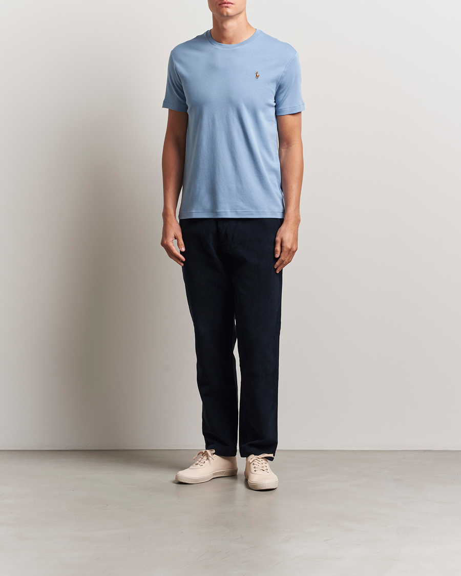 Homme | T-shirts | Polo Ralph Lauren | Luxury Pima Cotton Crew Neck T-Shirt Channel Blue