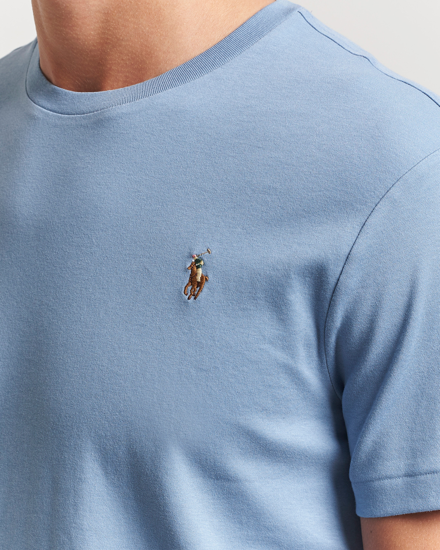 Homme | T-shirts | Polo Ralph Lauren | Luxury Pima Cotton Crew Neck T-Shirt Channel Blue
