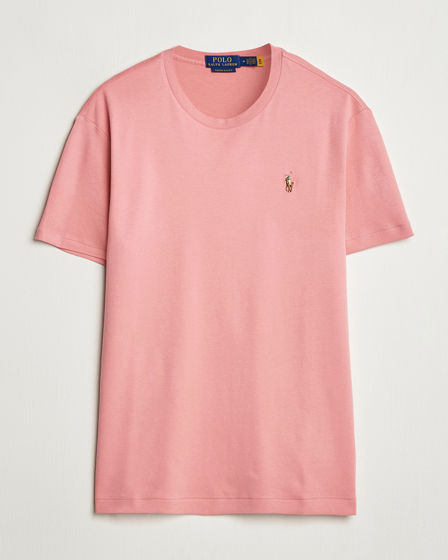 Homme | T-shirts | Polo Ralph Lauren | Luxury Pima Cotton Crew Neck T-Shirt Desert Rose