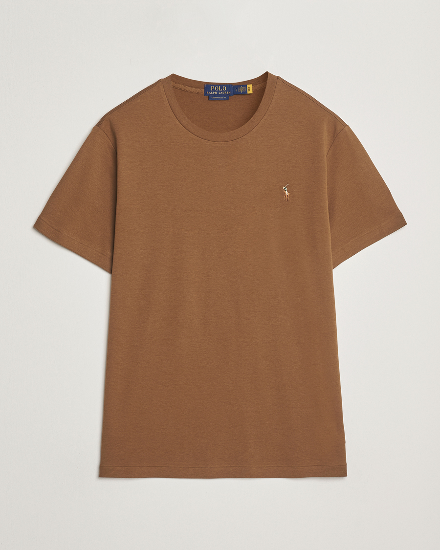 Homme | T-shirts | Polo Ralph Lauren | Luxury Pima Cotton Crew Neck T-Shirt Nature Brown