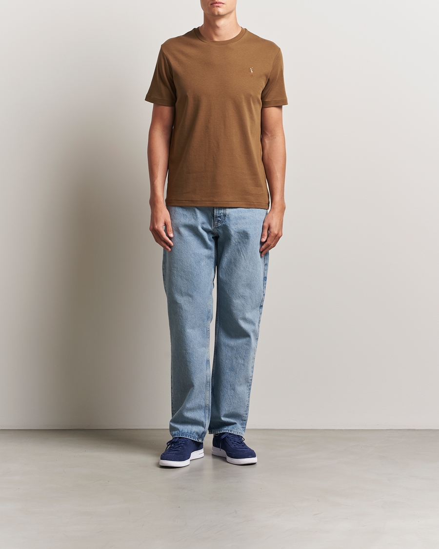 Homme | T-shirts | Polo Ralph Lauren | Luxury Pima Cotton Crew Neck T-Shirt Nature Brown