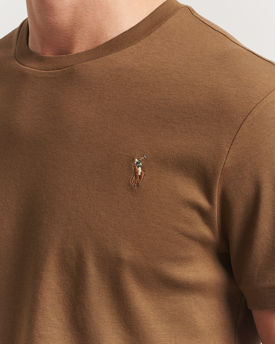 Homme | T-shirts | Polo Ralph Lauren | Luxury Pima Cotton Crew Neck T-Shirt Nature Brown