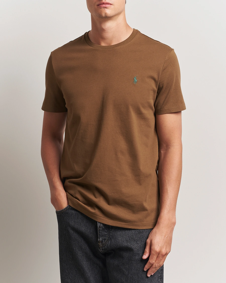 Homme | T-shirts | Polo Ralph Lauren | Custom Slim Fit Crew Neck T-Shirt Nature Brown