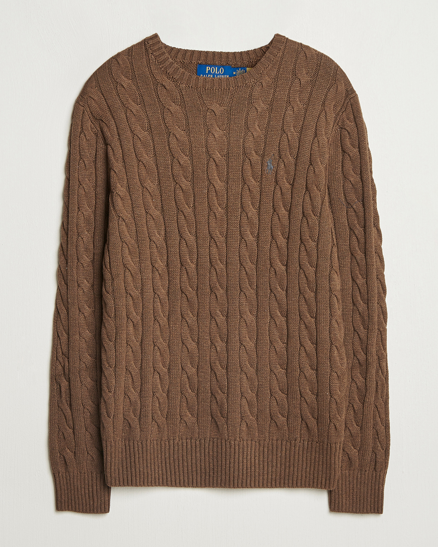 Homme | Pulls Et Tricots | Polo Ralph Lauren | Cotton Cable Pullover Coffee Brown Heather