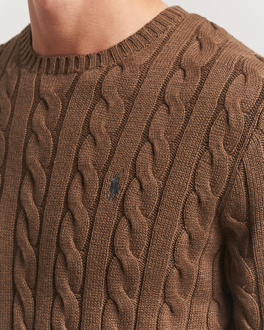 Homme | Pulls Et Tricots | Polo Ralph Lauren | Cotton Cable Pullover Coffee Brown Heather