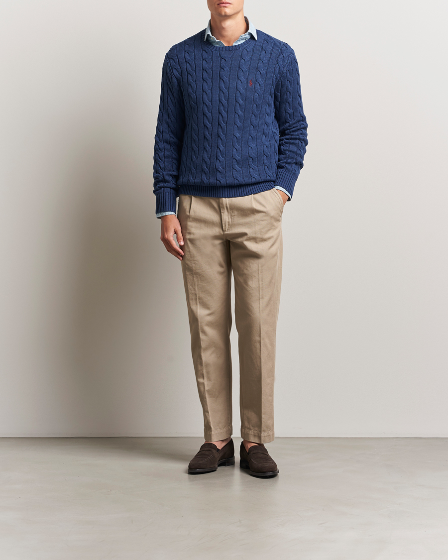 Homme | Pulls Et Tricots | Polo Ralph Lauren | Cotton Cable Pullover Light Navy