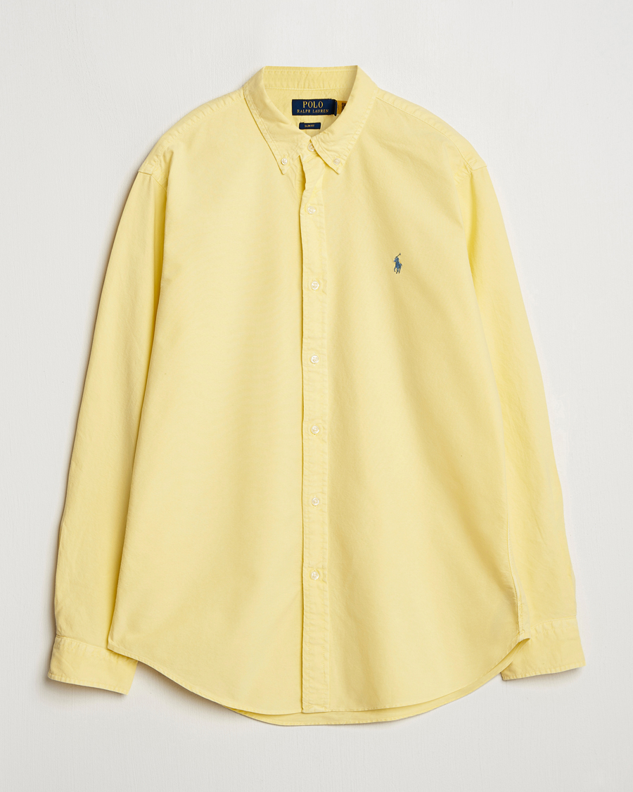 Homme | Chemises | Polo Ralph Lauren | Slim Fit Garment Dyed Oxford Shirt Wicket Yellow