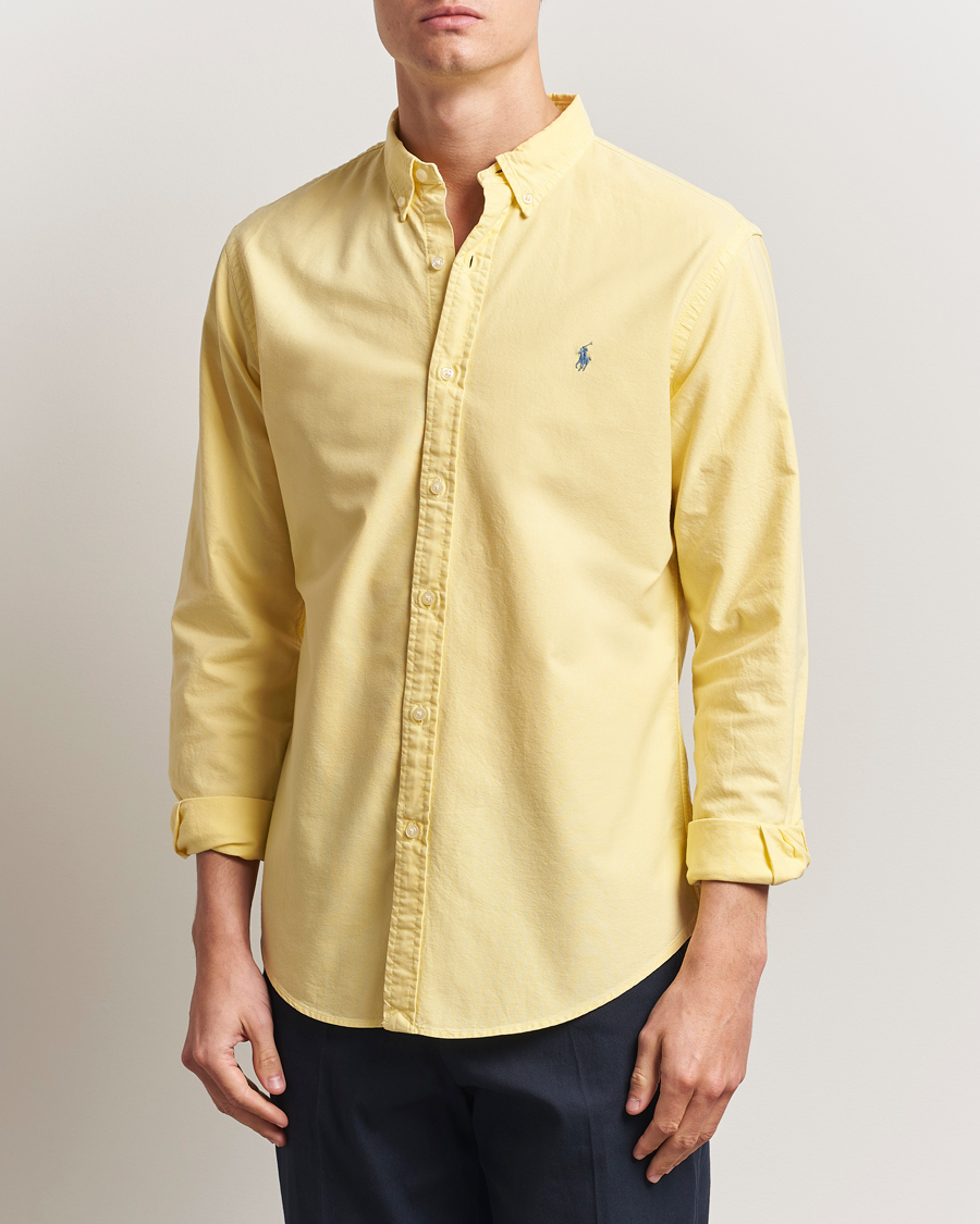 Homme | Chemises | Polo Ralph Lauren | Slim Fit Garment Dyed Oxford Shirt Wicket Yellow