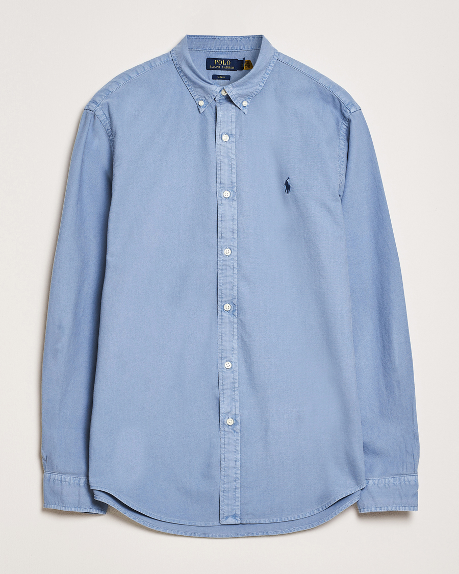Homme | Chemises | Polo Ralph Lauren | Slim Fit Garment Dyed Oxford Shirt Channel Blue