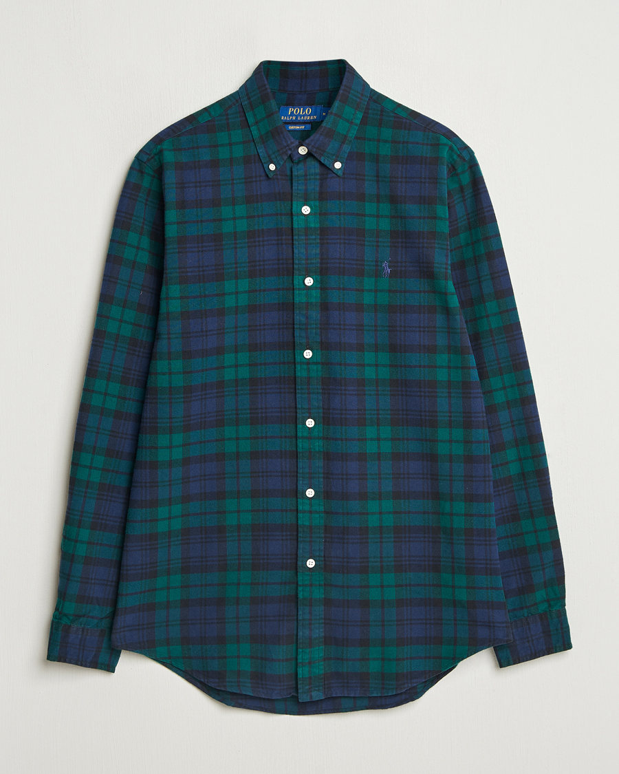 Homme | Chemises | Polo Ralph Lauren | Custom Fit Checked Oxford Shirt Navy/Green Multi